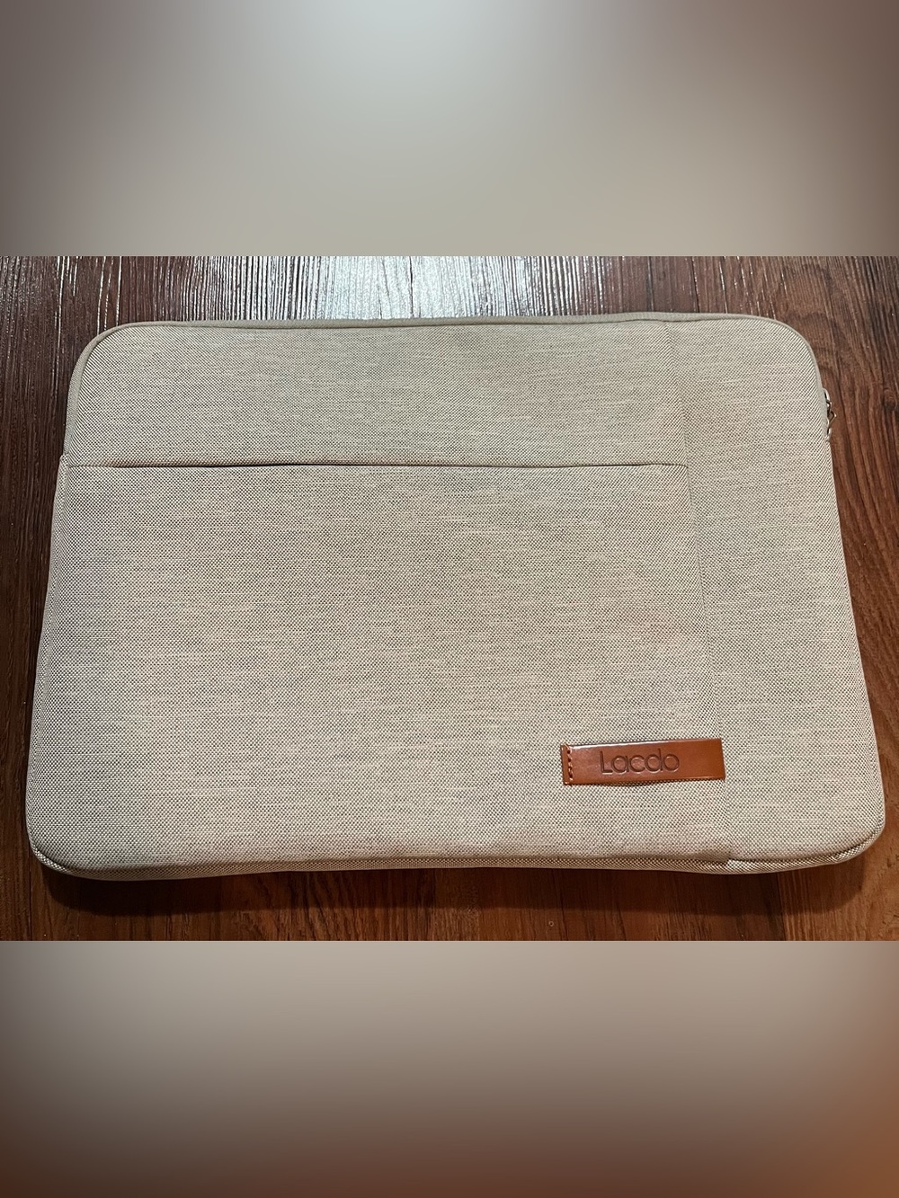 Lacdo Beige Laptop Sleeve - Protective Carry Case 14” x 10”